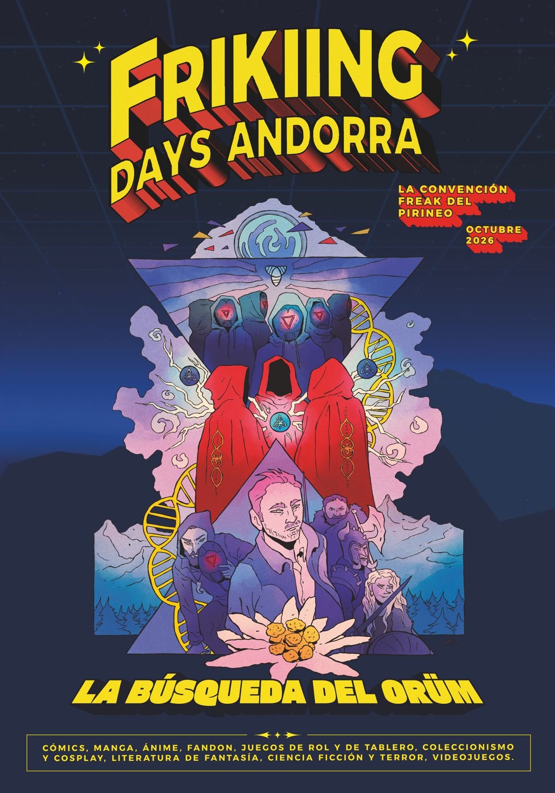 Cartel de Frikiing Days Andorra, evento de cultura friki, anime, videojuegos, cosplay y fandom en Andorra