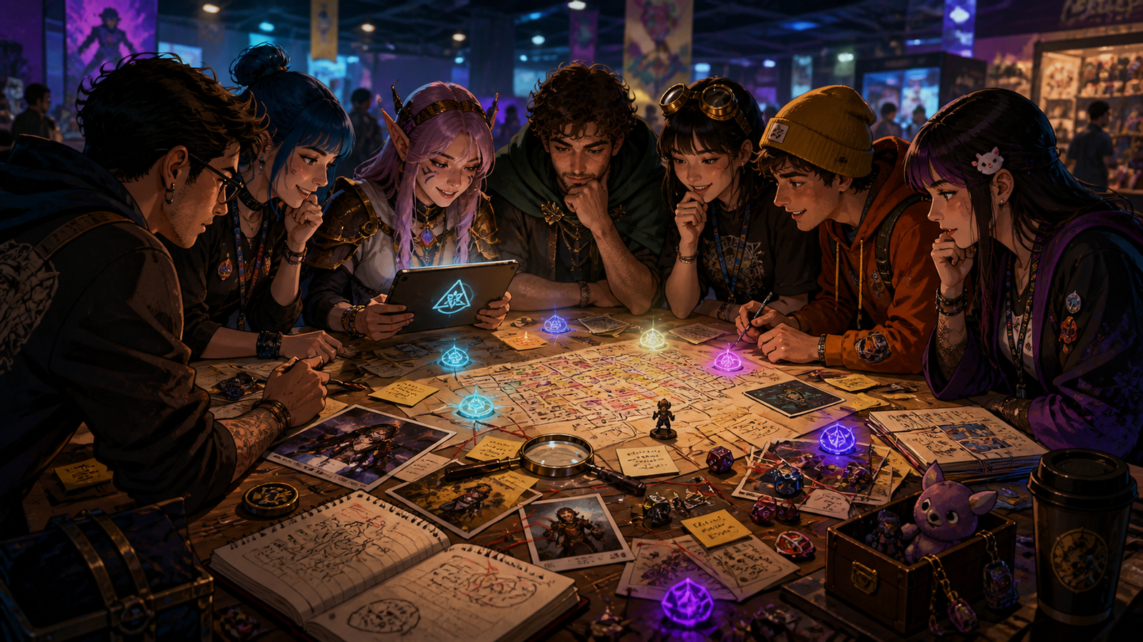 Grupo de fans frikis resolviendo pistas de La Búsqueda del Orum durante Frikiing Days Andorra